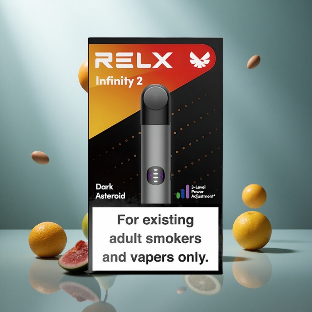 RELX Infinity 2 600-650 Puffs Grey Grijs Vape Device met 19 ml Pod Capaciteit en USB Type-C