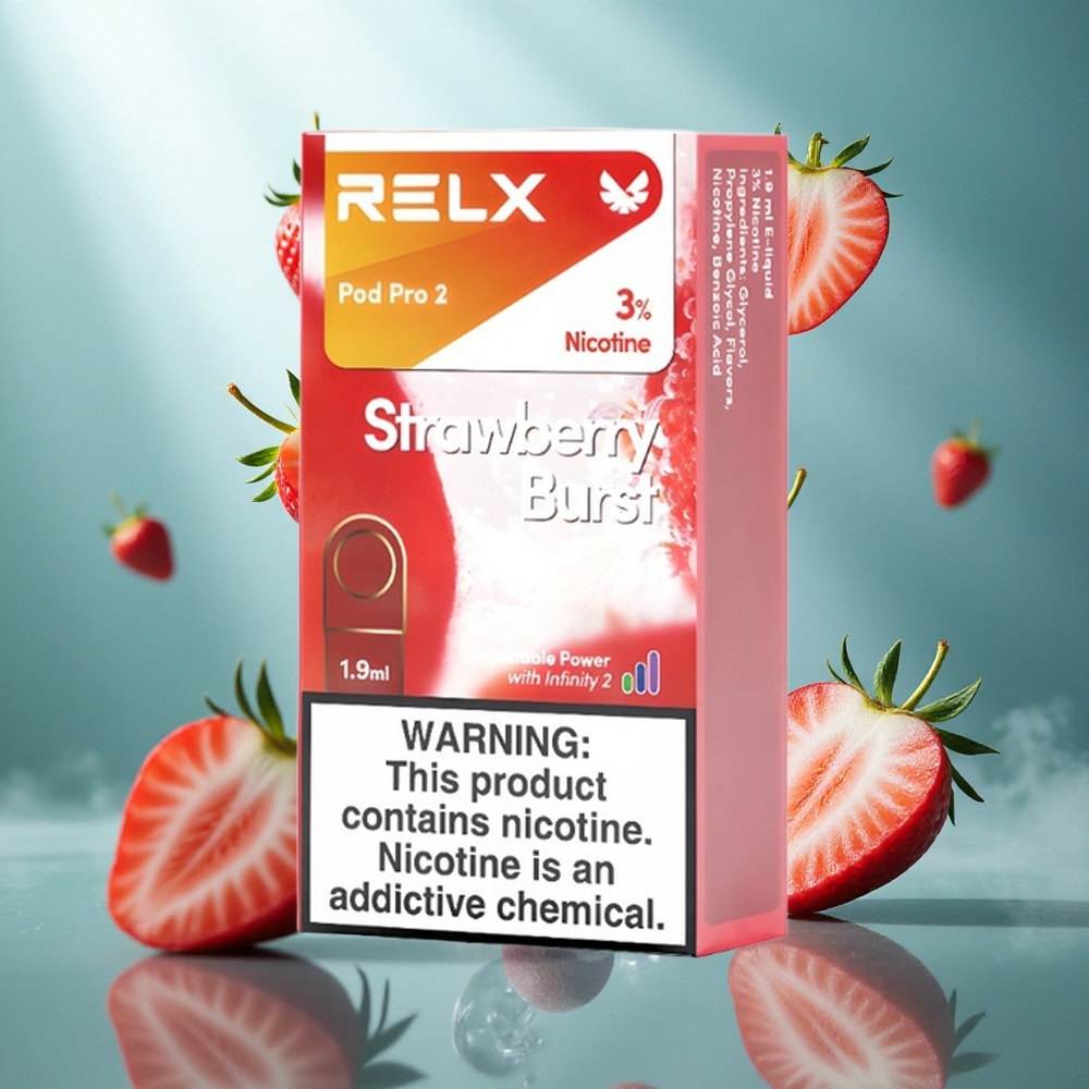 RELX Pod Pro 2 600 Puffs Aardbeien Explosie – Nicotinegehalte 3 Capaciteit 19ml