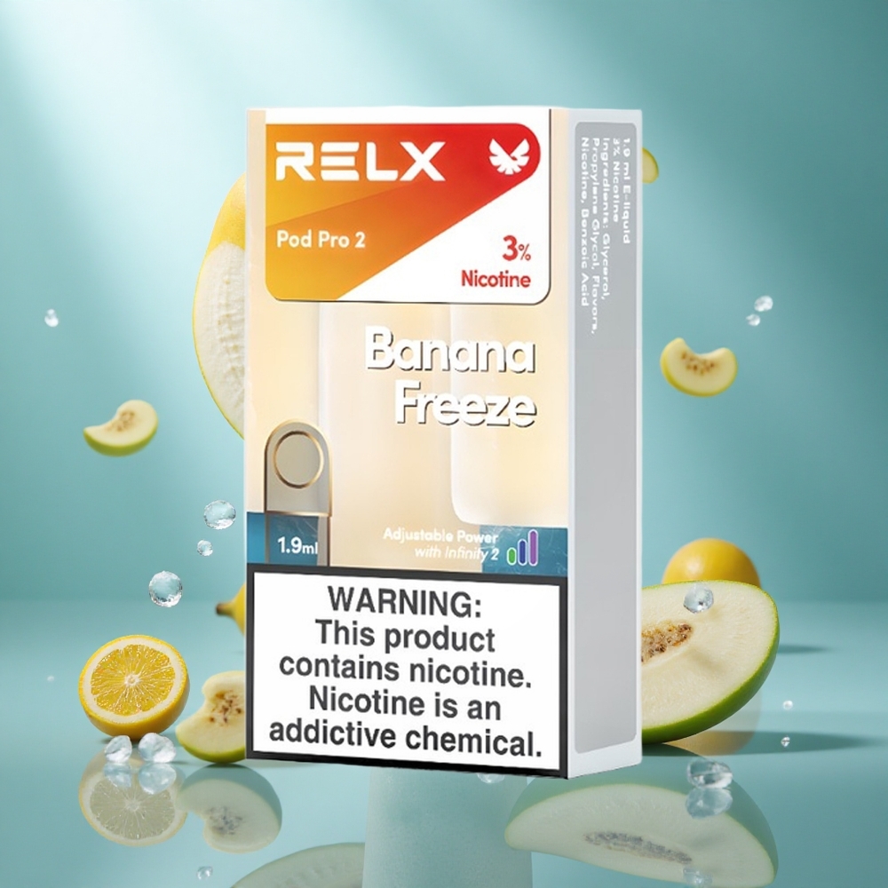 RELX Pod Pro 2 600 Puffs Banana Frost Nicotinegehalte3 Vloeistofcapaciteit19ml