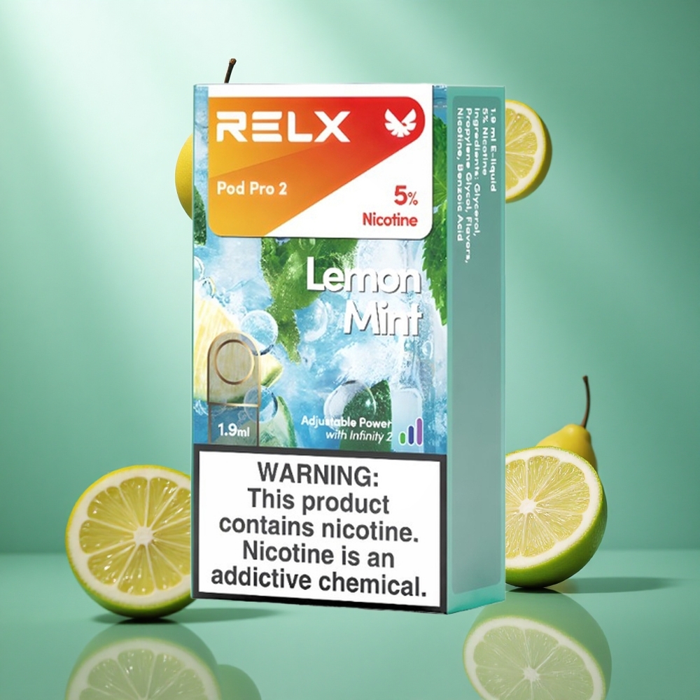 RELX Pod Pro 2 600 Puffs Citroen Munt 19ml 5 Nicotine Eco/Smooth/Boost Mode