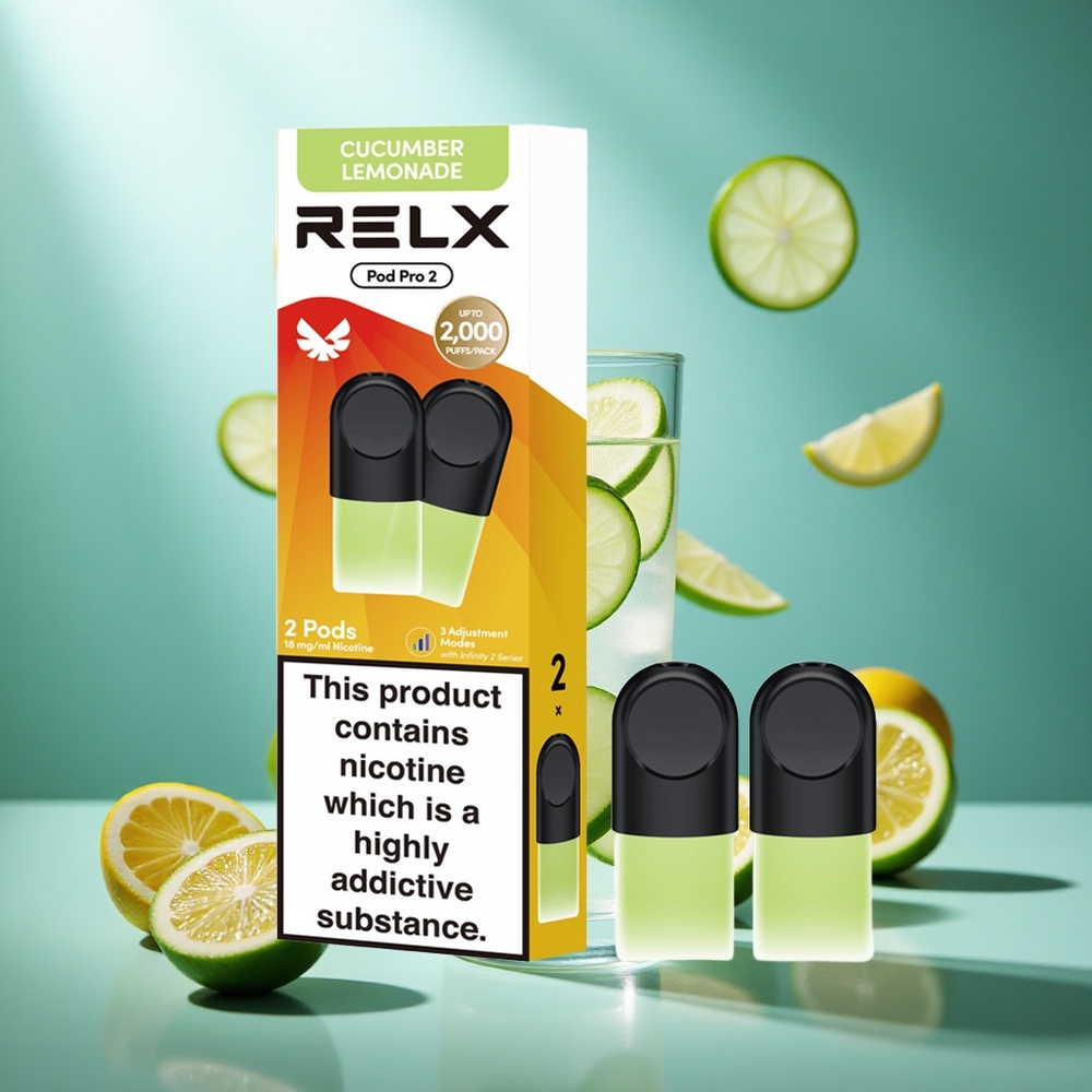 RELX Pod Pro 2 600 Puffs Drank-Komkommer Limonade 19ml Nicotinegehalte18