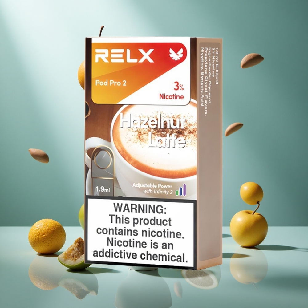 RELX Pod Pro 2 600 Puffs Hazelnoot Latte 19ml 3 nicotine