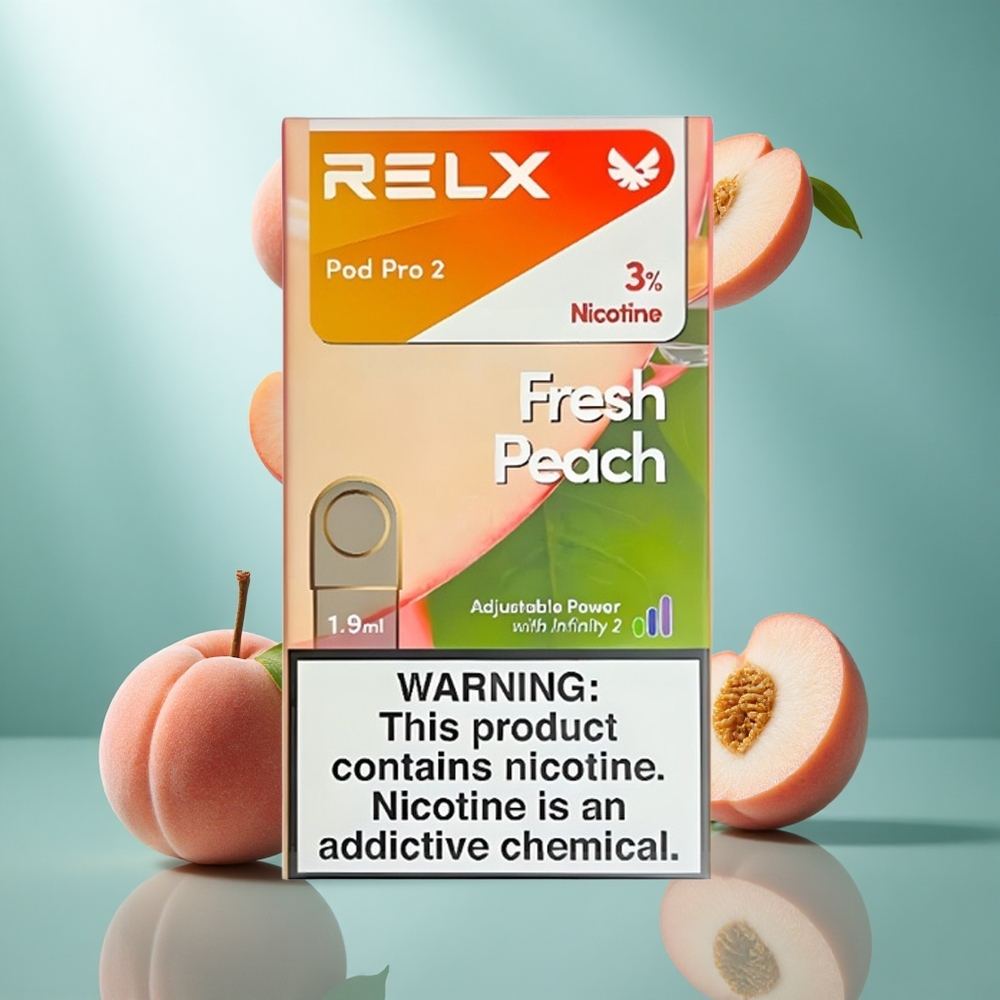 RELX Pod Pro 2 600 Puffs Verse Perzik Nicotinegehalte 3 Tankinhoud 19ml