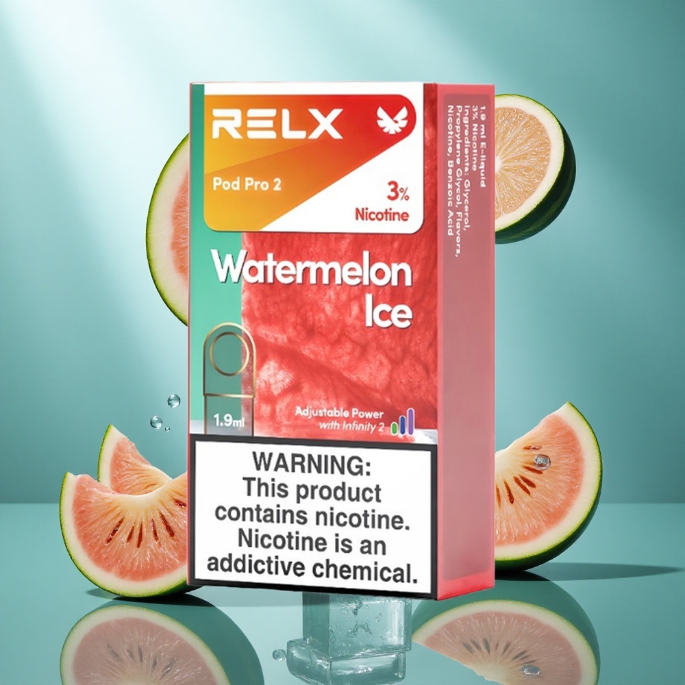 RELX Pod Pro 2 600 Puffs Watermeloen IJs – Nicotinegehalte 3 Capaciteit 19ml