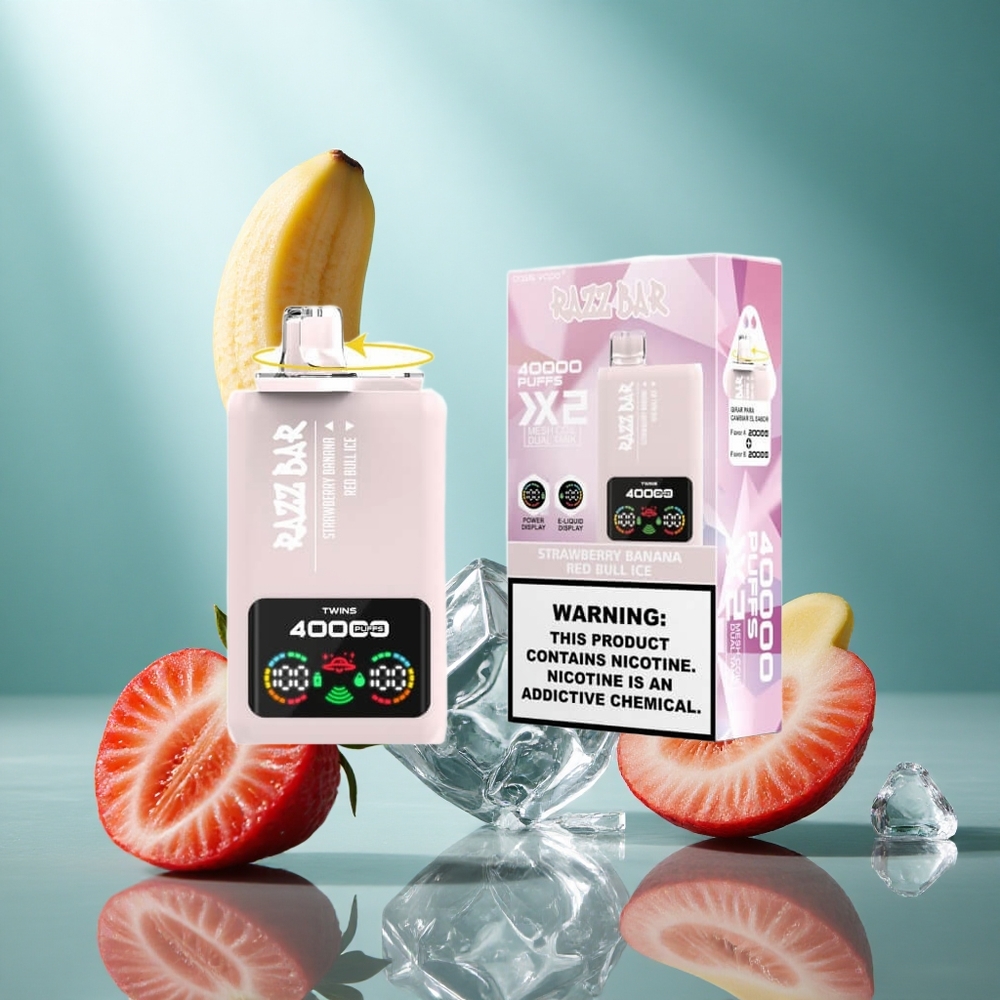 Razz Bar 40000 Puffs Wegwerp Vape Aardbei Banaan_Red Bull Ijs Type-C Poort