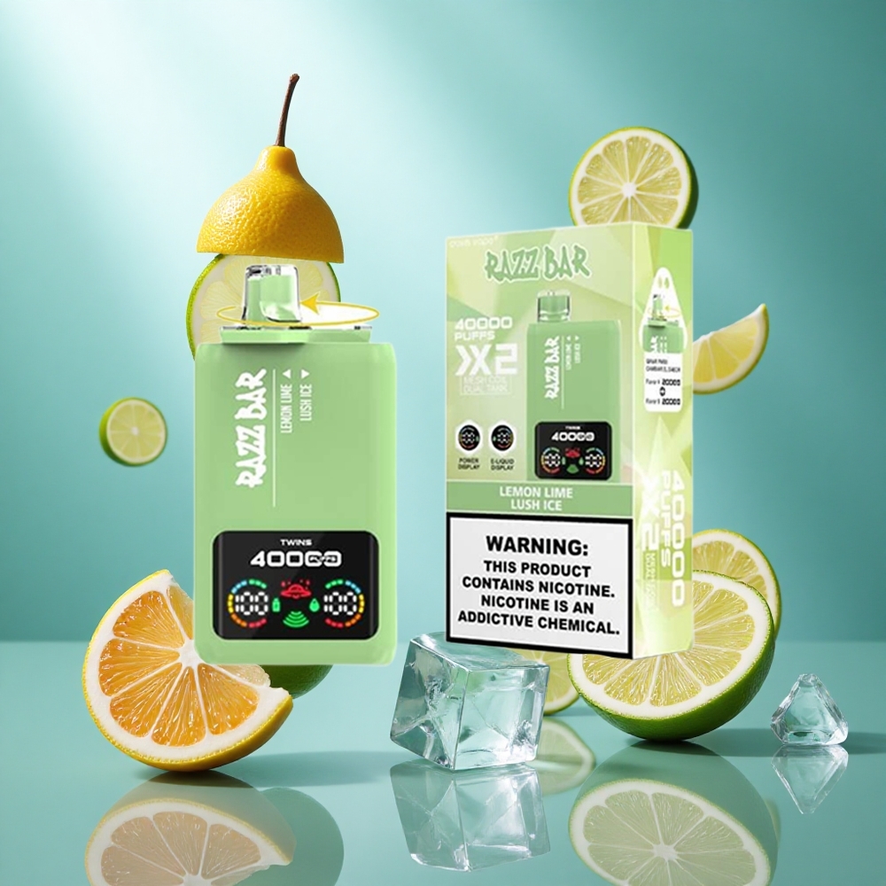 Razz Bar 40000 Puffs Wegwerp Vape Citroen Lime_Lush Ijs met Schermdisplay en Type-C Poort