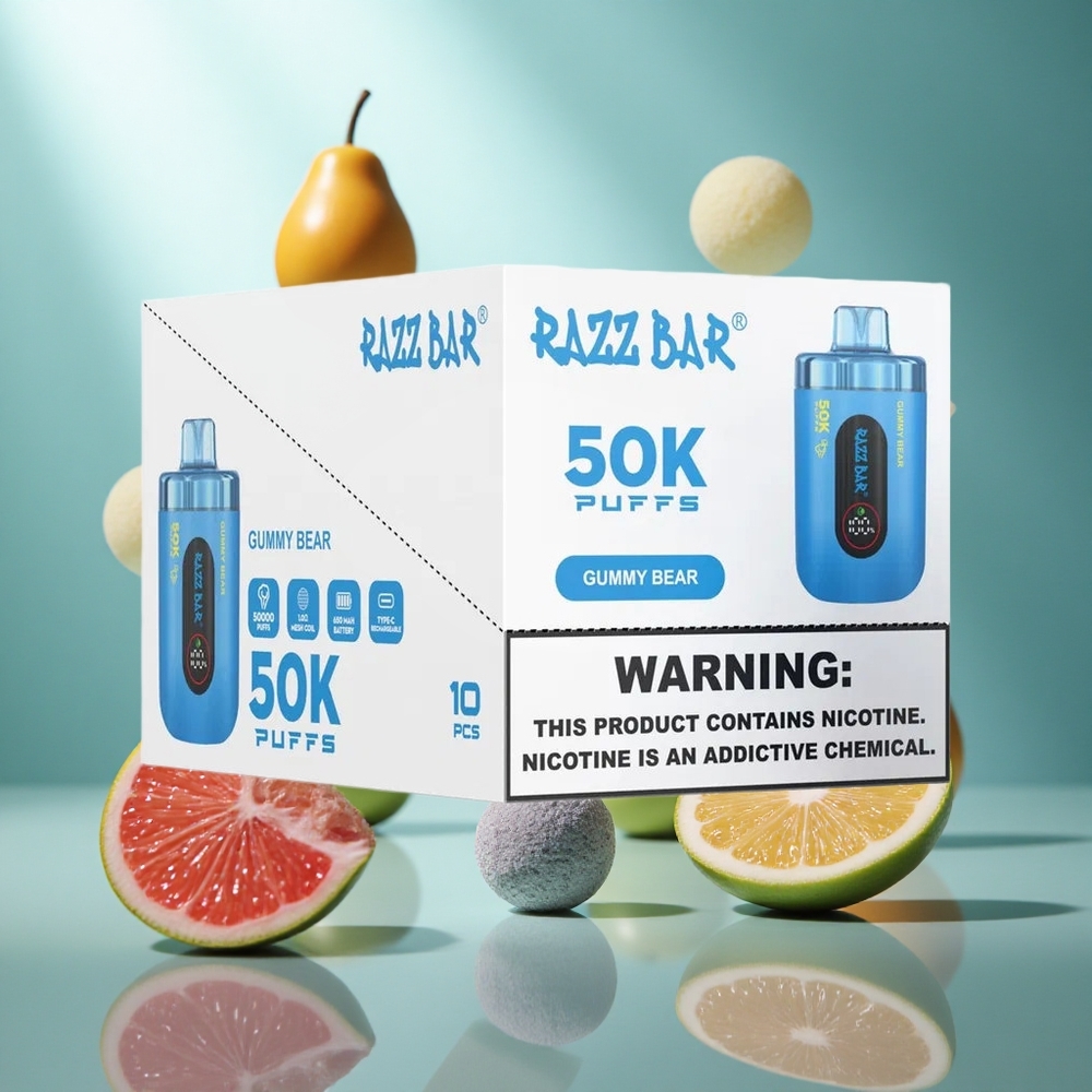 Razz Bar 50K Wegwerp Vape Gummy Beer Met 50000 Puffs  Type-C Oplaadbaar