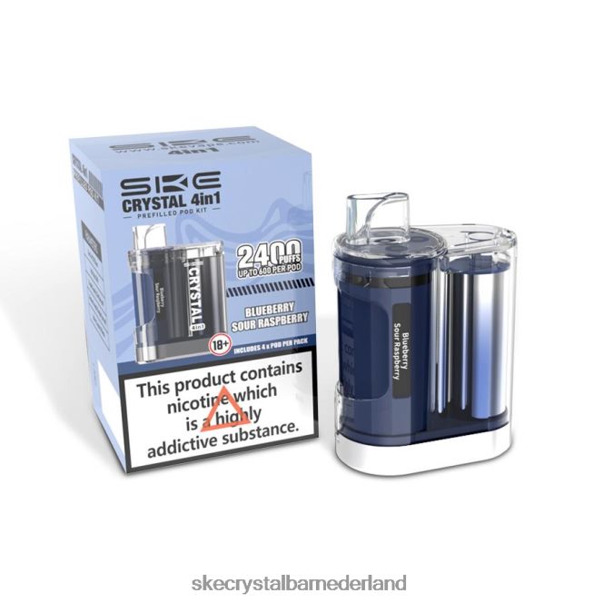 SKE crystal 2400 4-in-1-podset bosbes zure framboos - SKE vape flavours 2FV8J7