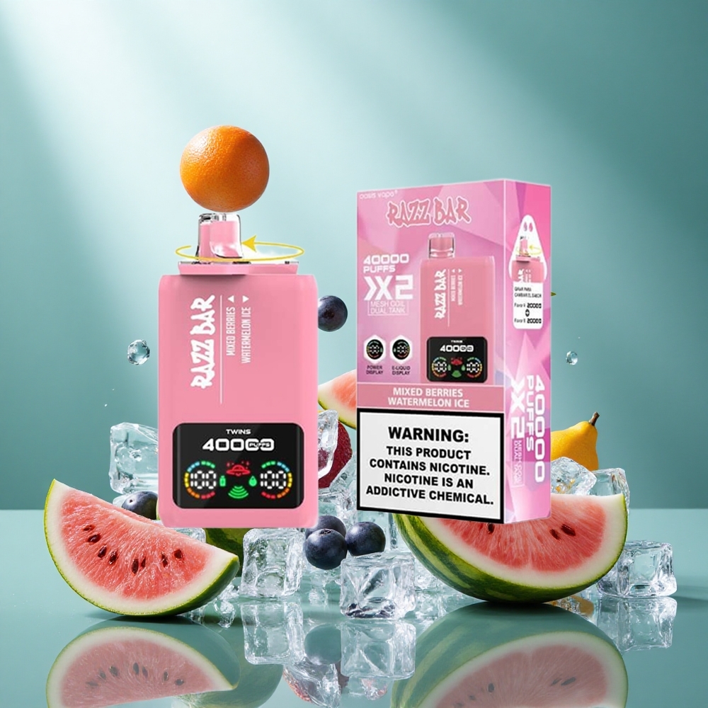 Razz Bar 40000 Puffs Wegwerp Vape Mixed Berries_Watermelon Ice Met Beeldscherm en Type-C Poort