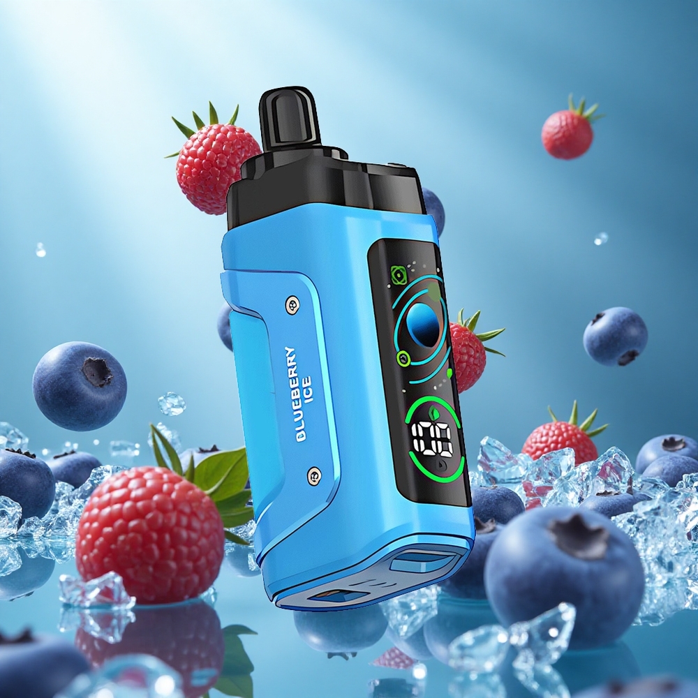 Razz Bar 45000 Puffs Wegwerp Vape Blauwe Bes IJs & Aanpasbare Luchtstroom Type-C Oplaadbaar