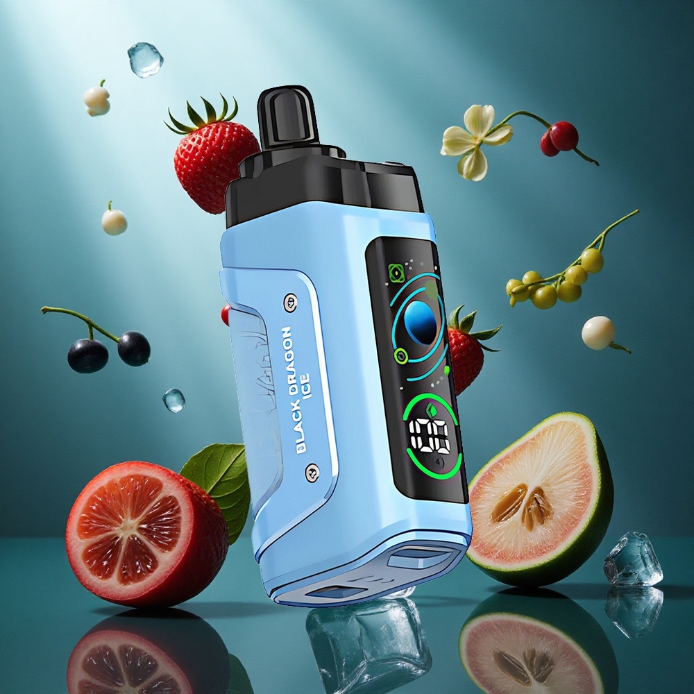 Razz Bar 45000 Puffs Wegwerp Vape Zwarte Draak IJs or Razz Bar 45000 Puffs Wegwerp Vape Type-C Oplaadbaar Zwarte Draak IJs