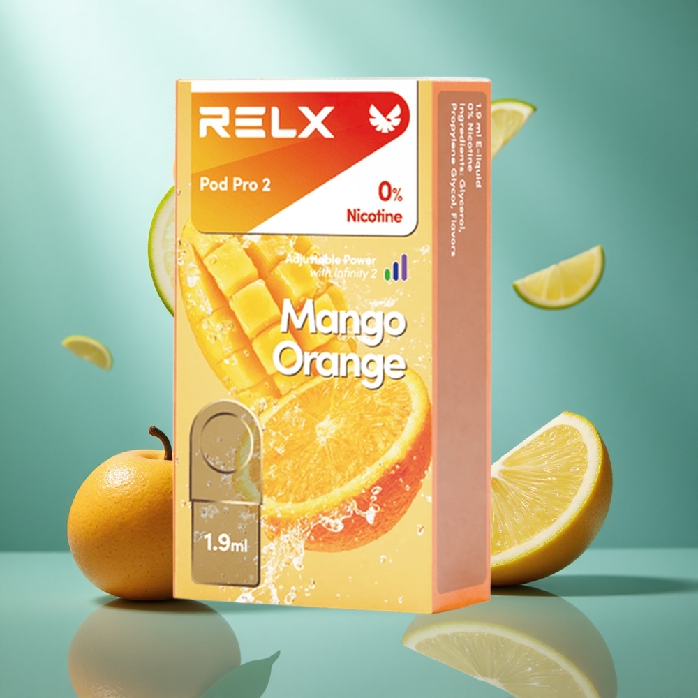 RELX Pod Pro 2 600 Puffs Mango Sinaasappel 1.9ml Capaciteit