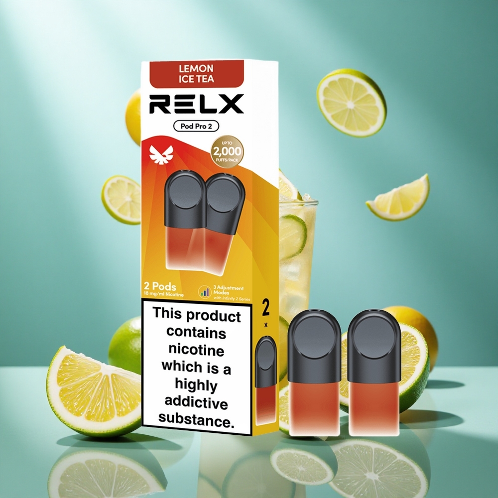 RELX Pod Pro 2 600 Puffs Thee-Citroen IJsthee 1,9ml 3 Voltage Modes