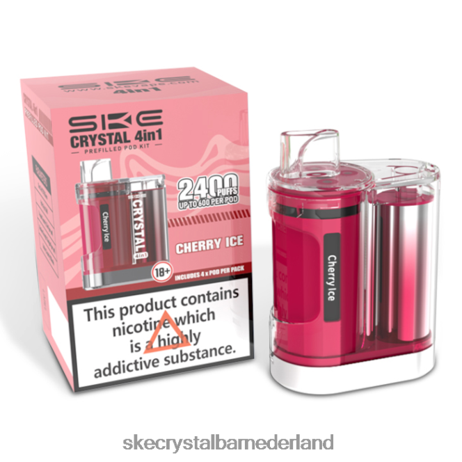 SKE crystal 2400 4-in-1-podset kersen ijs - SKE vape checker 2FV8J99